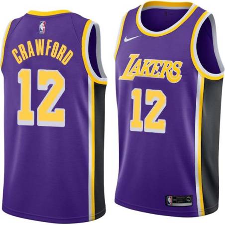 Purple Freddie Crawford Twill Basketball Jersey -Lakers #12 Crawford Twill Jerseys, FREE SHIPPING