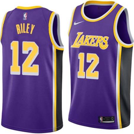 Purple Pat Riley Twill Basketball Jersey -Lakers #12 Riley Twill Jerseys, FREE SHIPPING