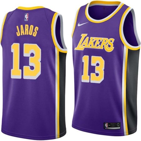 Purple Tony Jaros Twill Basketball Jersey -Lakers #13 Jaros Twill Jerseys, FREE SHIPPING