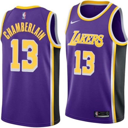 Purple Wilt Chamberlain Twill Basketball Jersey -Lakers #13 Chamberlain Twill Jerseys, FREE SHIPPING