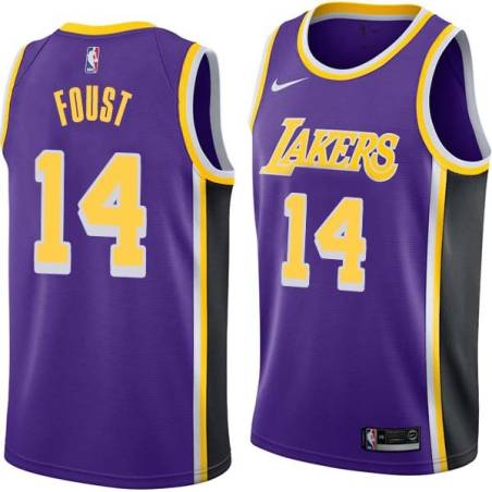 Purple Larry Foust Twill Basketball Jersey -Lakers #14 Foust Twill Jerseys, FREE SHIPPING