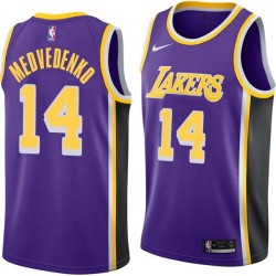 Purple Stanislav Medvedenko Twill Basketball Jersey -Lakers #14 Medvedenko Twill Jerseys, FREE SHIPPING