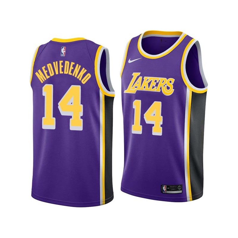 Purple Stanislav Medvedenko Twill Basketball Jersey -Lakers #14 Medvedenko Twill Jerseys, FREE SHIPPING