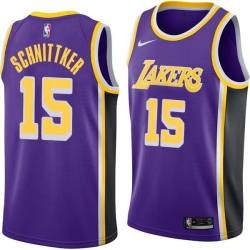 Purple Dick Schnittker Twill Basketball Jersey -Lakers #15 Schnittker Twill Jerseys, FREE SHIPPING