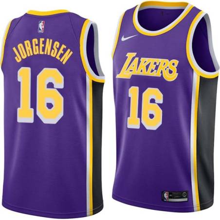 Purple Johnny Jorgensen Twill Basketball Jersey -Lakers #16 Jorgensen Twill Jerseys, FREE SHIPPING