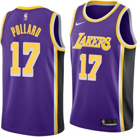 Purple Jim Pollard Twill Basketball Jersey -Lakers #17 Pollard Twill Jerseys, FREE SHIPPING