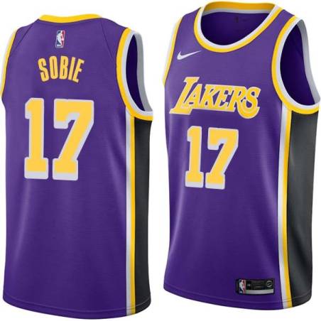 Purple Ron Sobie Twill Basketball Jersey -Lakers #17 Sobie Twill Jerseys, FREE SHIPPING