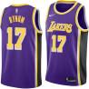 Purple Andrew Bynum Twill Basketball Jersey -Lakers #17 Bynum Twill Jerseys, FREE SHIPPING