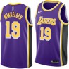 Purple Vern Mikkelsen Twill Basketball Jersey -Lakers #19 Mikkelsen Twill Jerseys, FREE SHIPPING