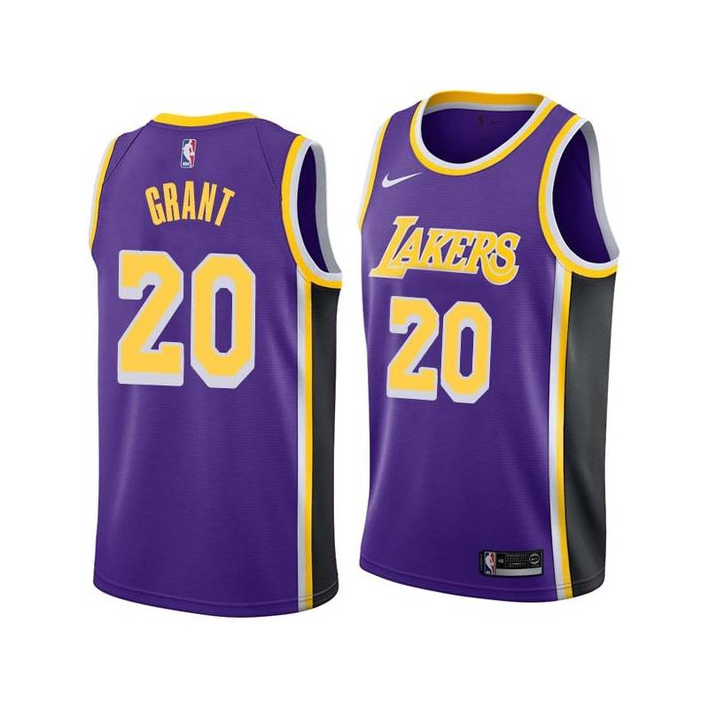 Purple Bud Grant Twill Basketball Jersey -Lakers #20 Grant Twill Jerseys, FREE SHIPPING