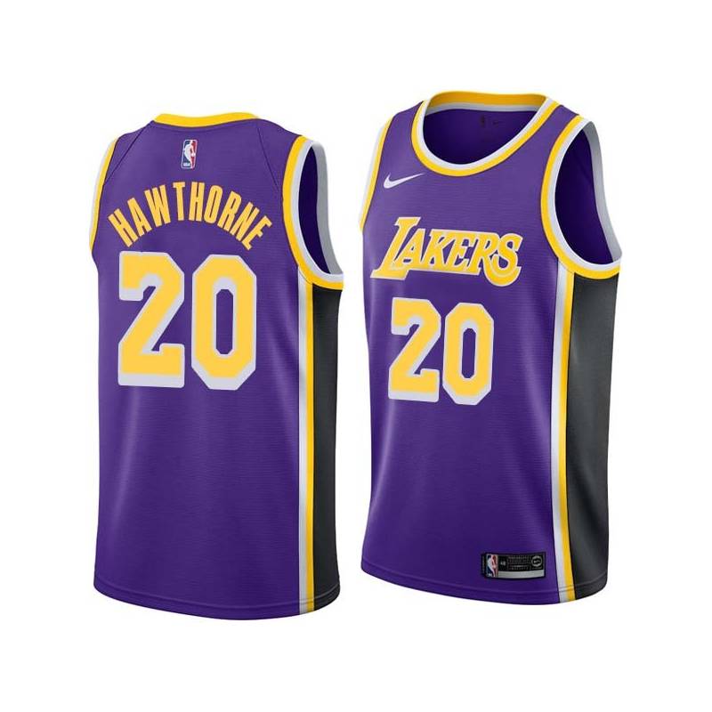 Purple Nate Hawthorne Twill Basketball Jersey -Lakers #20 Hawthorne Twill Jerseys, FREE SHIPPING