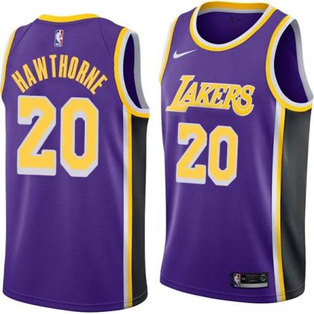 Purple Nate Hawthorne Twill Basketball Jersey -Lakers #20 Hawthorne Twill Jerseys, FREE SHIPPING