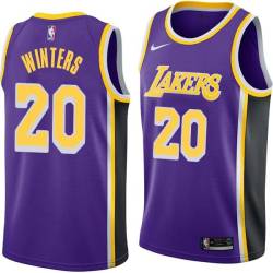 Purple Brian Winters Twill Basketball Jersey -Lakers #20 Winters Twill Jerseys, FREE SHIPPING