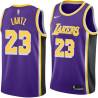 Purple Stu Lantz Twill Basketball Jersey -Lakers #23 Lantz Twill Jerseys, FREE SHIPPING