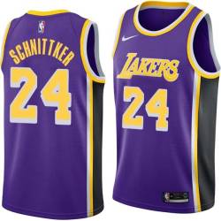 Purple Dick Schnittker Twill Basketball Jersey -Lakers #24 Schnittker Twill Jerseys, FREE SHIPPING