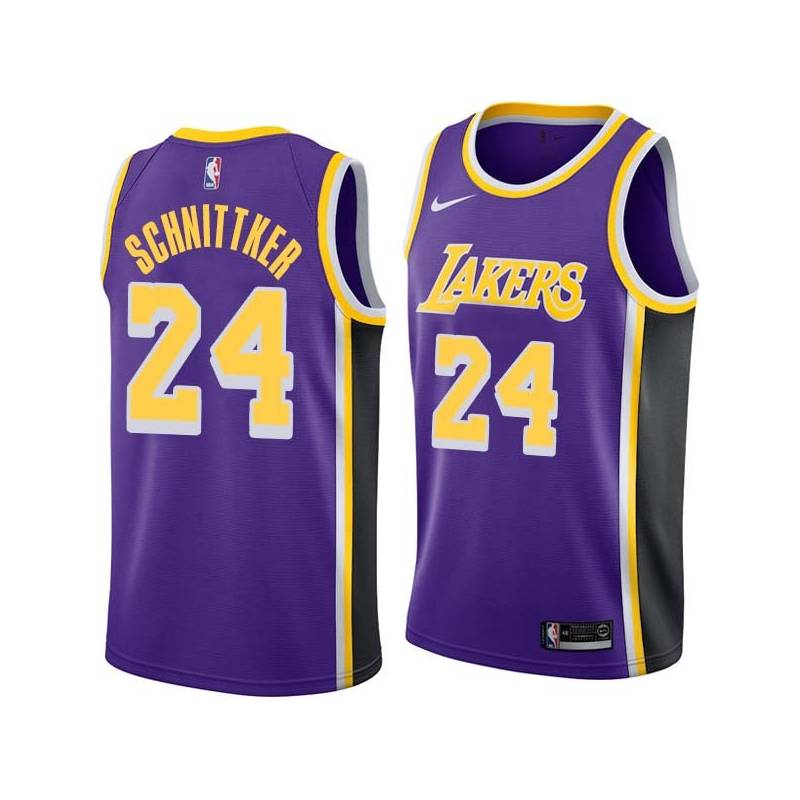 Purple Dick Schnittker Twill Basketball Jersey -Lakers #24 Schnittker Twill Jerseys, FREE SHIPPING