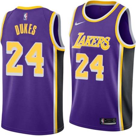 Purple Walter Dukes Twill Basketball Jersey -Lakers #24 Dukes Twill Jerseys, FREE SHIPPING