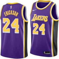 Purple Keith Erickson Twill Basketball Jersey -Lakers #24 Erickson Twill Jerseys, FREE SHIPPING