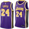 Purple Butch Carter Twill Basketball Jersey -Lakers #24 Carter Twill Jerseys, FREE SHIPPING