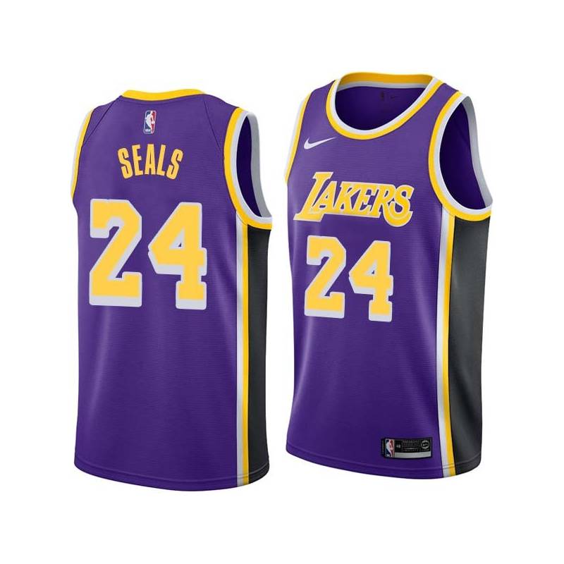 Purple Shea Seals Twill Basketball Jersey -Lakers #24 Seals Twill Jerseys, FREE SHIPPING