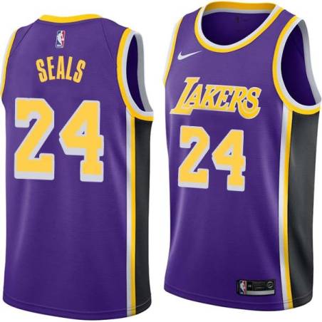 Purple Shea Seals Twill Basketball Jersey -Lakers #24 Seals Twill Jerseys, FREE SHIPPING