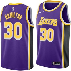 Purple Steve Hamilton Twill Basketball Jersey -Lakers #30 Hamilton Twill Jerseys, FREE SHIPPING