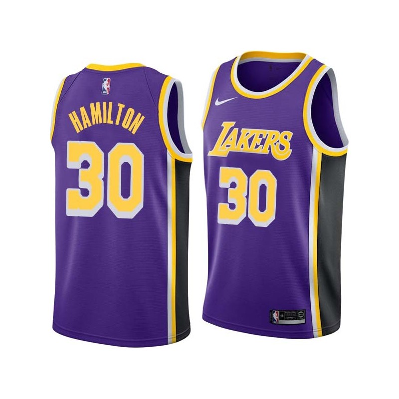 Purple Steve Hamilton Twill Basketball Jersey -Lakers #30 Hamilton Twill Jerseys, FREE SHIPPING