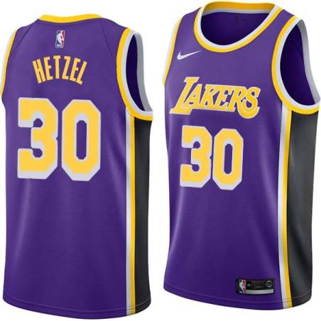 Purple Fred Hetzel Twill Basketball Jersey -Lakers #30 Hetzel Twill Jerseys, FREE SHIPPING