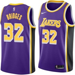 Purple Bill Bridges Twill Basketball Jersey -Lakers #32 Bridges Twill Jerseys, FREE SHIPPING