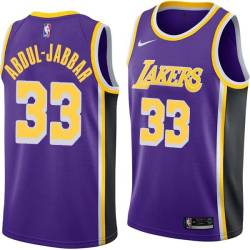 Purple Kareem Abdul-Jabbar Twill Basketball Jersey -Lakers #33 Abdul-Jabbar Twill Jerseys, FREE SHIPPING