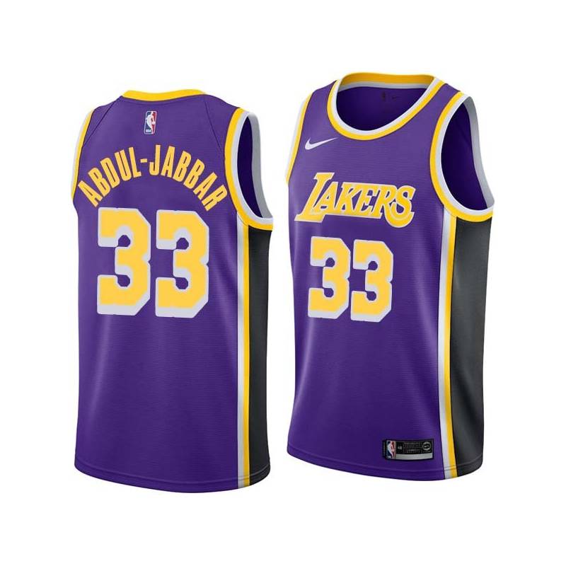 Purple Kareem Abdul-Jabbar Twill Basketball Jersey -Lakers #33 Abdul-Jabbar Twill Jerseys, FREE SHIPPING