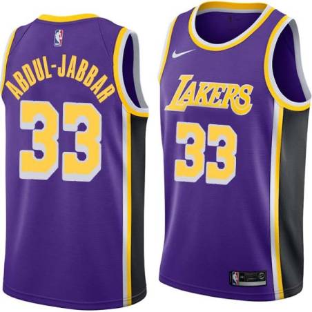 Purple Kareem Abdul-Jabbar Twill Basketball Jersey -Lakers #33 Abdul-Jabbar Twill Jerseys, FREE SHIPPING