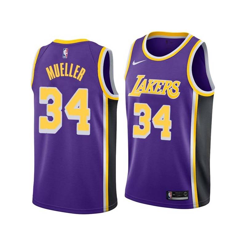 Purple Erwin Mueller Twill Basketball Jersey -Lakers #34 Mueller Twill Jerseys, FREE SHIPPING