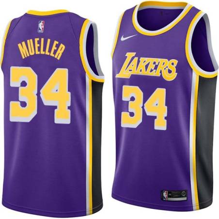 Purple Erwin Mueller Twill Basketball Jersey -Lakers #34 Mueller Twill Jerseys, FREE SHIPPING