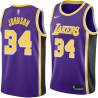 Purple Clay Johnson Twill Basketball Jersey -Lakers #34 Johnson Twill Jerseys, FREE SHIPPING