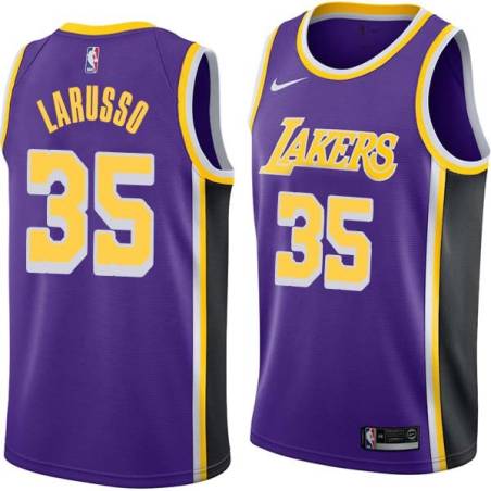 Purple Rudy LaRusso Twill Basketball Jersey -Lakers #35 LaRusso Twill Jerseys, FREE SHIPPING