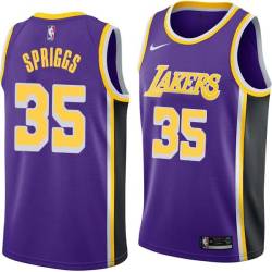 Purple Larry Spriggs Twill Basketball Jersey -Lakers #35 Spriggs Twill Jerseys, FREE SHIPPING