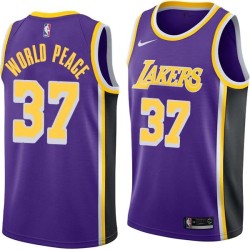 Purple Metta World Peace Twill Basketball Jersey -Lakers #37 World Peace Twill Jerseys, FREE SHIPPING