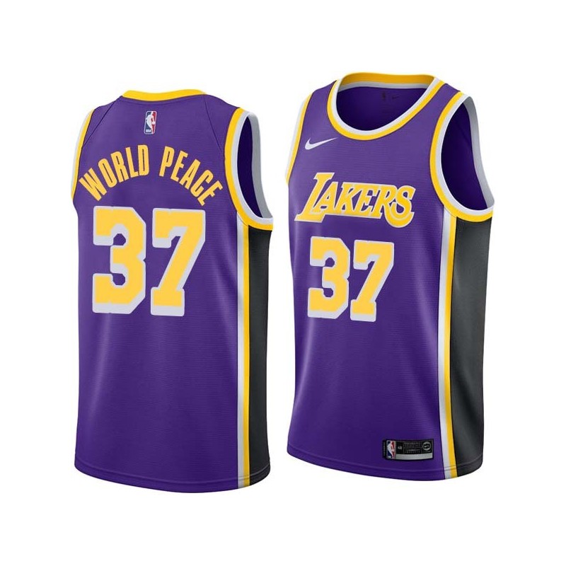 Purple Metta World Peace Twill Basketball Jersey -Lakers #37 World Peace Twill Jerseys, FREE SHIPPING