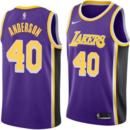 Purple Cliff Anderson Twill Basketball Jersey -Lakers #40 Anderson Twill Jerseys, FREE SHIPPING