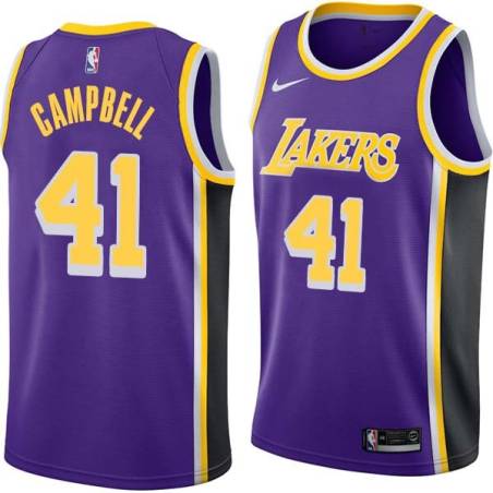 Purple Elden Campbell Twill Basketball Jersey -Lakers #41 Campbell Twill Jerseys, FREE SHIPPING