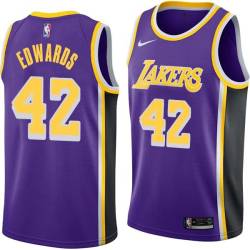 Purple James Edwards Twill Basketball Jersey -Lakers #42 Edwards Twill Jerseys, FREE SHIPPING