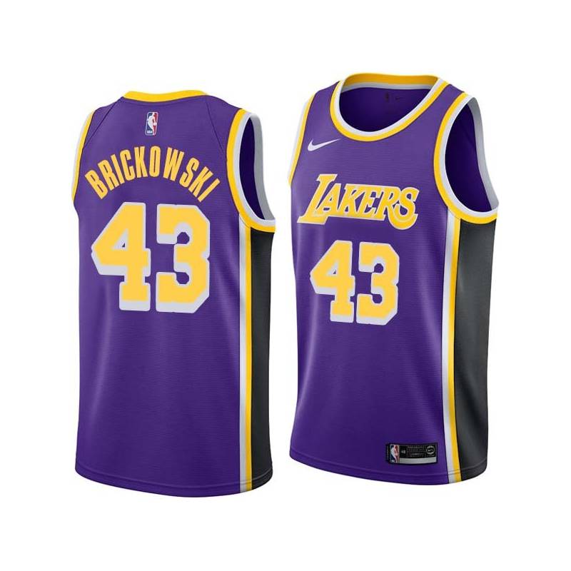 Purple Frank Brickowski Twill Basketball Jersey -Lakers #43 Brickowski Twill Jerseys, FREE SHIPPING