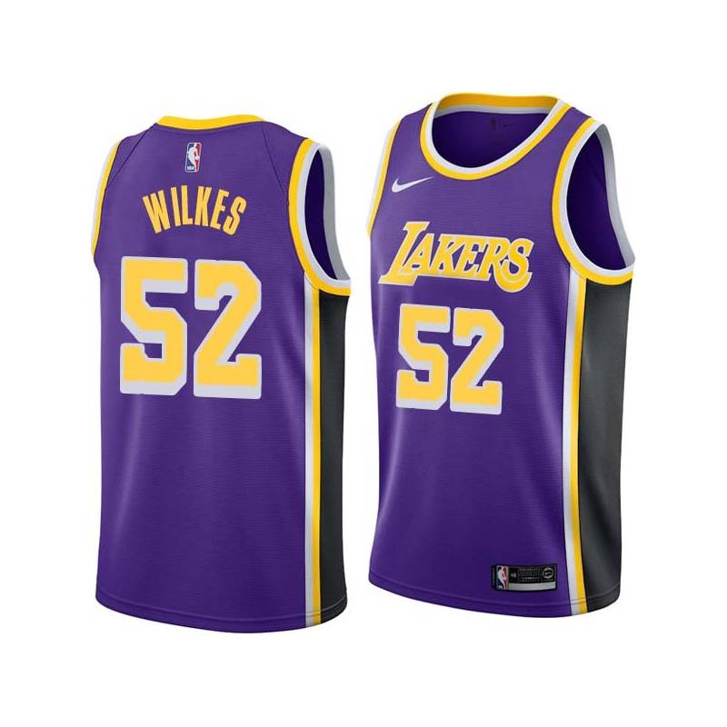 Purple Jamaal Wilkes Twill Basketball Jersey -Lakers #52 Wilkes Twill Jerseys, FREE SHIPPING