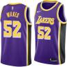 Purple Jamaal Wilkes Twill Basketball Jersey -Lakers #52 Wilkes Twill Jerseys, FREE SHIPPING