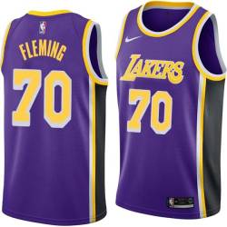 Purple Ed Fleming Twill Basketball Jersey -Lakers #70 Fleming Twill Jerseys, FREE SHIPPING