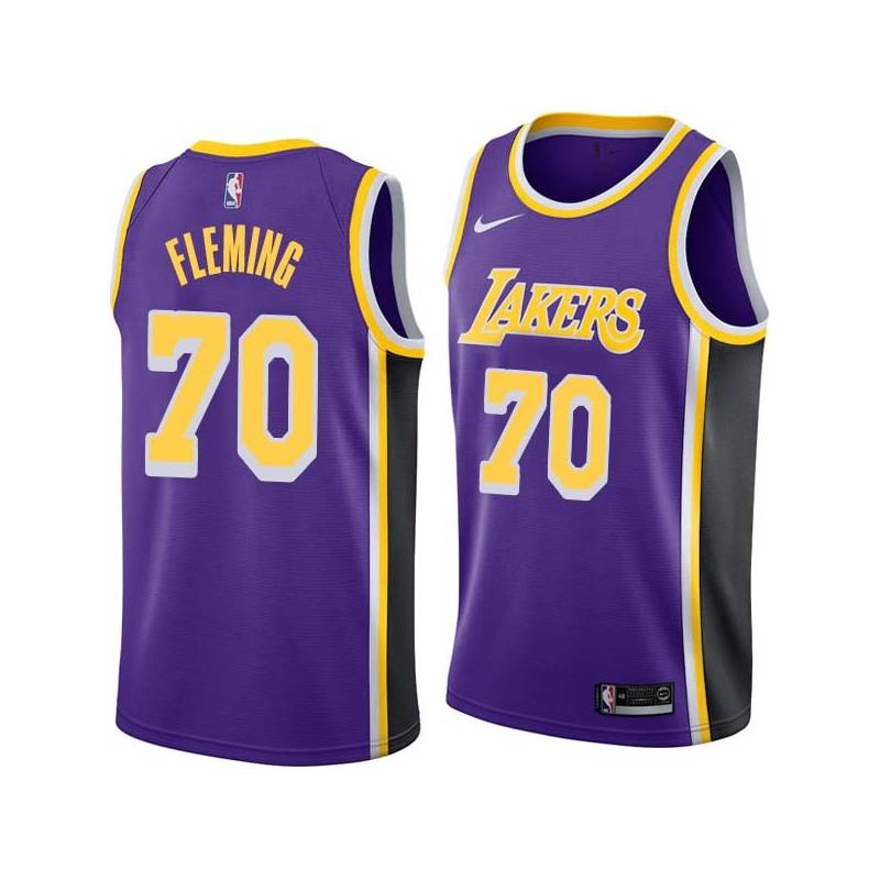 Purple Ed Fleming Twill Basketball Jersey -Lakers #70 Fleming Twill Jerseys, FREE SHIPPING