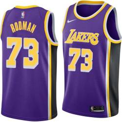 Purple Dennis Rodman Twill Basketball Jersey -Lakers #73 Rodman Twill Jerseys, FREE SHIPPING