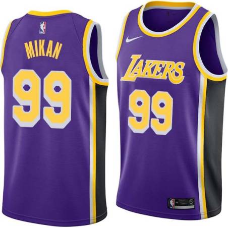 Purple George Mikan Twill Basketball Jersey -Lakers #99 Mikan Twill Jerseys, FREE SHIPPING