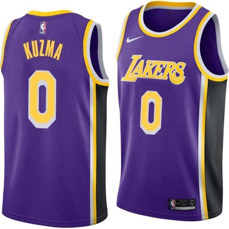 Purple Kyle Kuzma Lakers #0 Twill Basketball Jersey FREE SHIPPING